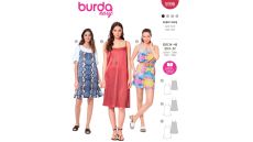 Strih Burda 5996 - Tielkové šaty, šaty so špagetovými ramienkami, mini šaty