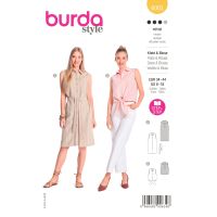 Strih Burda 6003 - Košeľové šaty, košele bez rukávov