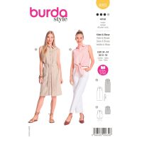 Strih Burda 6003 - Košeľové šaty, košele bez rukávov