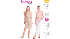 Strih Burda 6003 - Košeľové šaty, košele bez rukávov