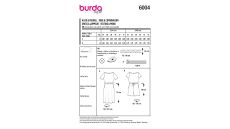 Strih Burda 6004 - Tričkové šaty s gumou v páse, overal