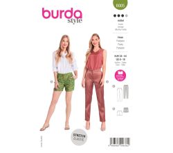 Strih Burda 6005 - Cigaretové nohavice, šortky