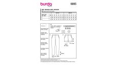 Strih Burda 6005 - Cigaretové nohavice, šortky