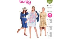 Strih Burda 6007 - Vzdušné šaty s gumičkou pod prsiami