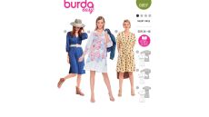 Strih Burda 6007 - Vzdušné šaty s gumičkou pod prsiami