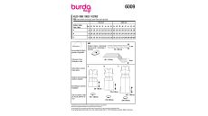 Strih Burda 6009 - Tričkové šaty s gumou v páse, maxi šaty