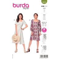 Strih Burda 6014 - Tunikové šaty s opaskom, tunika, ľanové šaty