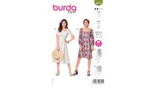 Strih Burda 6014 - Tunikové šaty s opaskom, tunika, ľanové šaty