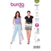 Strih Burda 6015 - Džínsy "mrkváče", džínsové šortky