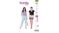 Strih Burda 6015 - Džínsy "mrkváče", džínsové šortky