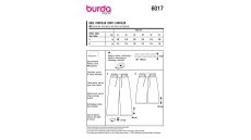 Strih Burda 6017 - Nohavice s gumou a zaväzovaním v páse, ľanové nohavice