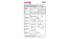 Strih Burda 6023 - Naberané maxi šaty, blúzka