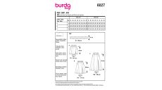 Strih Burda 6027 - Sukňa s gumou v páse, dlhá sukňa