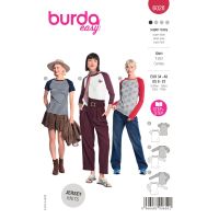 Strih Burda 6028 - Tričko s kontrastnými rukávmi