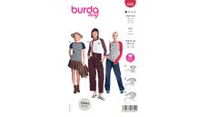 Strih Burda 6028 - Tričko s kontrastnými rukávmi