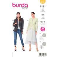 Strih Burda 6029 - Sako na zips, francúzske sako