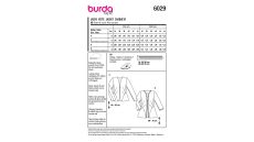 Strih Burda 6029 - Sako na zips, francúzske sako