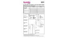 Strih Burda 6031 - Kabát, sako s opaskom
