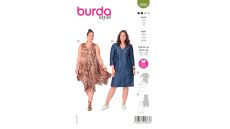 Strih Burda 6036 - Športové šaty s vreckami, voľné šaty