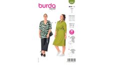 Strih Burda 6038 - Šaty so sťahovaním v páse, blúzka