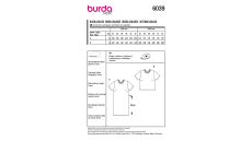 Strih Burda 6039 - Rovné šaty so skladom na chrbte, blúzka