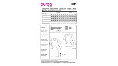 Strih Burda 6041 - Dvojvrstvový kabát, sako