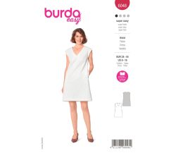 Strih Burda 6048 - Rovné šaty bez rukávov