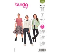 Strih Burda 6053 - Zapínací sveter, kardigan