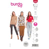 Strih Burda 6056 - Dlhšie tričko, rolák, tričko s dlhým rukávom