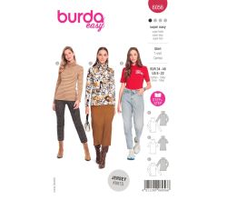 Strih Burda 6056 - Dlhšie tričko, rolák, tričko s dlhým rukávom