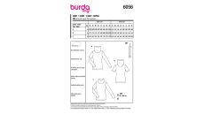 Strih Burda 6056 - Dlhšie tričko, rolák, tričko s dlhým rukávom