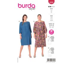 Strih Burda 6058 - Šaty pre plnoštíhle