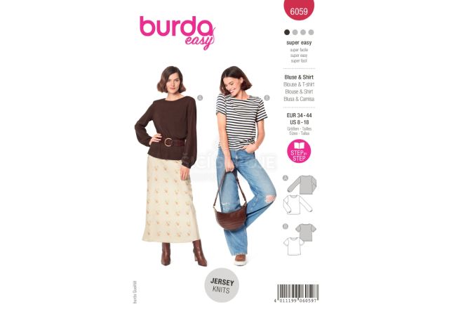 Strih Burda 6059 - Blúzka, tričko