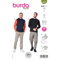 Strih Burda 6064 - Pánske tričko s dlhým rukávom, mikina s kapucňou