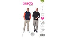 Strih Burda 6064 - Pánske tričko s dlhým rukávom, mikina s kapucňou