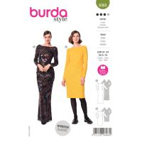 Strih Burda 6068 - Puzdrové šaty s výstrihom na chrbte, plesové šaty