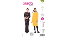 Strih Burda 6068 - Puzdrové šaty s výstrihom na chrbte, plesové šaty