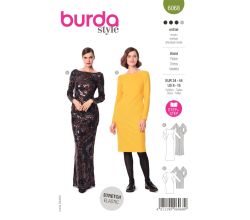 Strih Burda 6068 - Puzdrové šaty s výstrihom na chrbte, plesové šaty