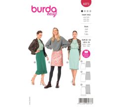 Strih Burda 6073 - Rovná sukňa s gumou v páse