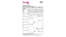 Strih Burda 6073 - Rovná sukňa s gumou v páse
