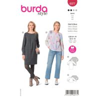 Strih Burda 6077 - Balónové šaty, blúzka