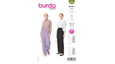 Strih Burda 6079 - Široké nohavice s pukmi