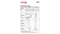 Strih Burda 6079 - Široké nohavice s pukmi