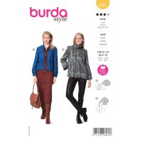 Strih Burda 6081 - Bunda, sako na zips s vysokým golierom