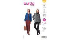 Strih Burda 6081 - Bunda, sako na zips s vysokým golierom