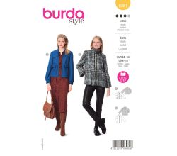 Strih Burda 6081 - Bunda, sako na zips s vysokým golierom