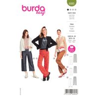 Strih Burda 6085 - Rovné nohavice s gumou v páse