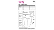 Strih Burda 6085 - Rovné nohavice s gumou v páse