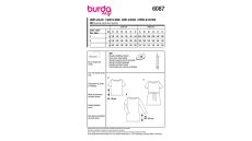 Strih Burda 6087 - Tričko s lodičkovým výstrihom, tričkové šaty