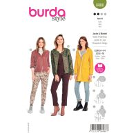 Strih Burda 6088 - Mikina na zips s kapucňou, sako na zips, dlhá bunda s kapucňou, pláštenka